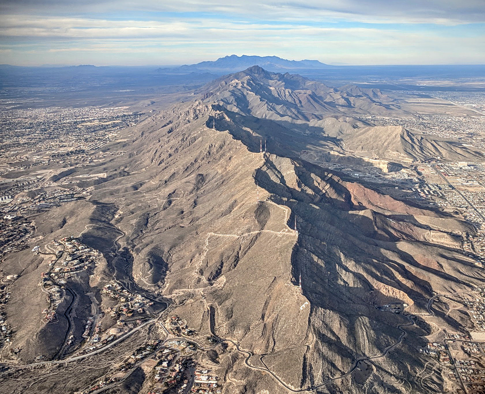 The Franklin Mountains and Scenic Drive above El Paso, Texas
